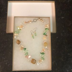 Shell Citrine Necklace with matching earrings
